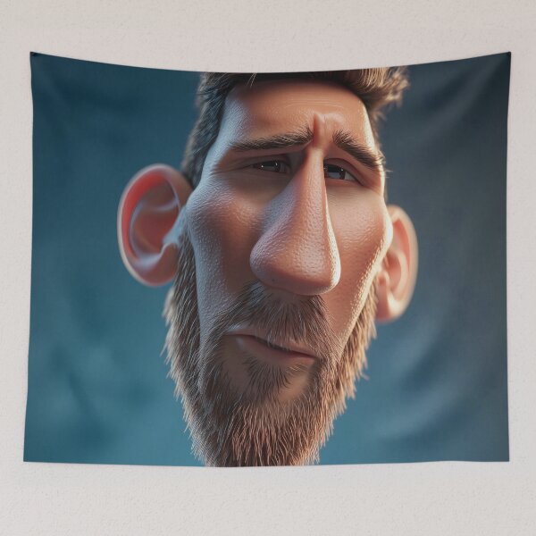 Item preview, Lionel Messi Funny Soccer Cartoon Football Star designed and sold by mildaclairmo.
