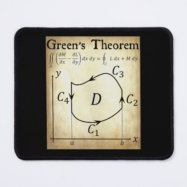 Item preview, Nerdy Vintage Green's Theorem Calculus Math Teacher Black Text Parchment designed and sold by MathWare MathClips.