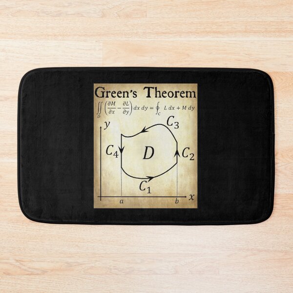 Item preview, Nerdy Vintage Green's Theorem Calculus Math Teacher Black Text Parchment designed and sold by MathWare MathClips.