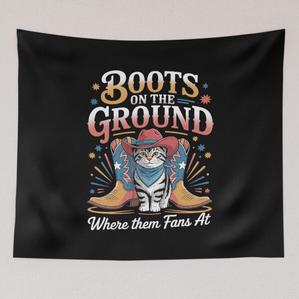 Item preview, Where Them Fans at Boots On The Ground Western Cat Cowgirl designed and sold by countntenov.