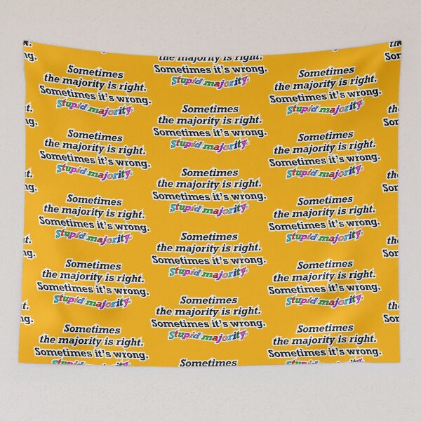 Item preview, Sometimes the majority is right sometimes not, orange background designed and sold by mntimg.