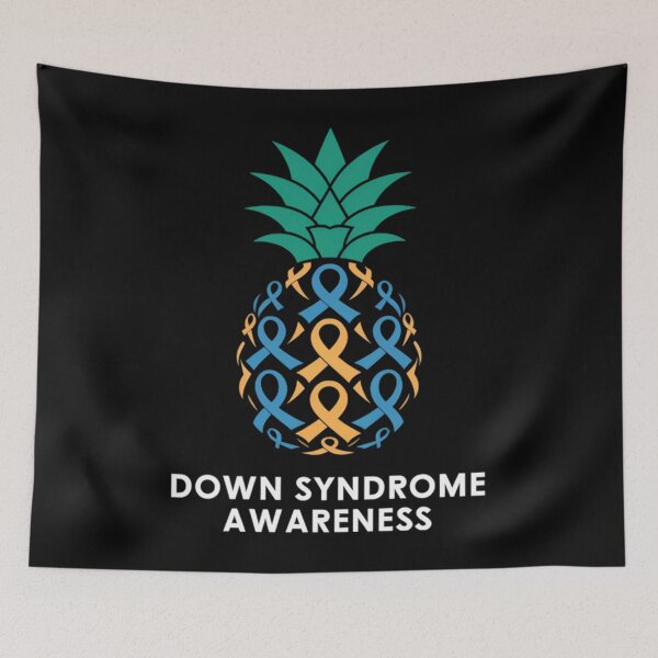 Item preview, Pineapple Down Syndrome Awareness Tribe 21 Gold Blue Ribbon designed and sold by DentistLegal.