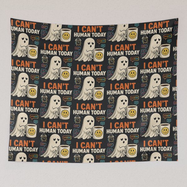 Item preview, I Can’t Human Today – Tired Funny Ghost Coffee Sarcastic Mood designed and sold by Taans-Creation.