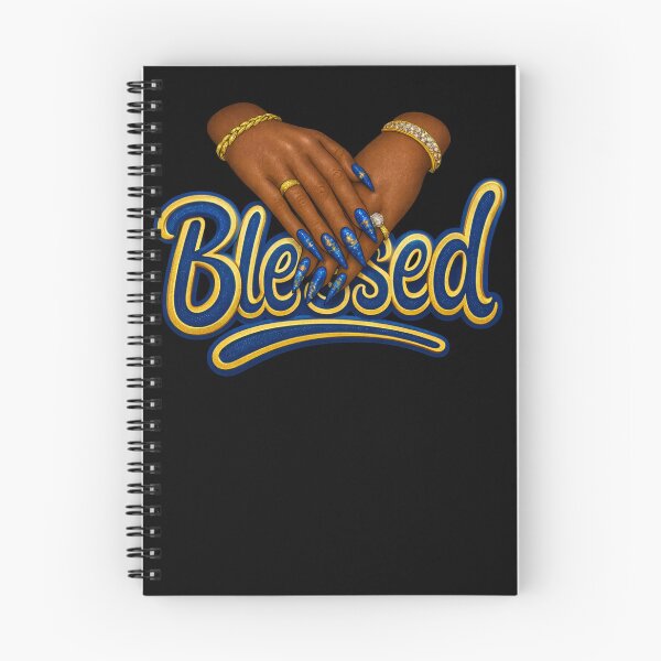 Item preview, Blessed Blinging Blue and Gold Nails designed and sold by Walkaaa Designs.