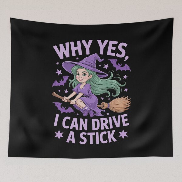 Item preview, Why Yes I Can Drive A Stick Halloween Witch Women designed and sold by Slwankol.
