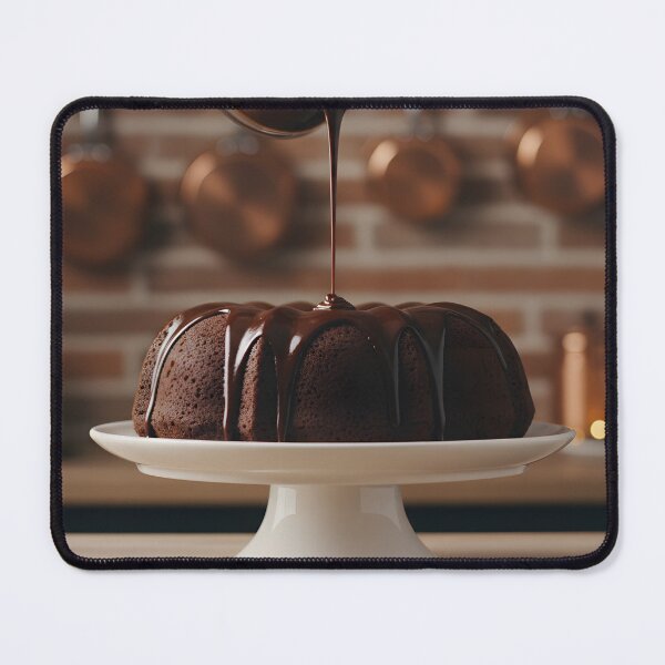 Item preview, Decadent chocolate bundt cake with pouring ganache in a rustic kitchen designed and sold by homydesign.