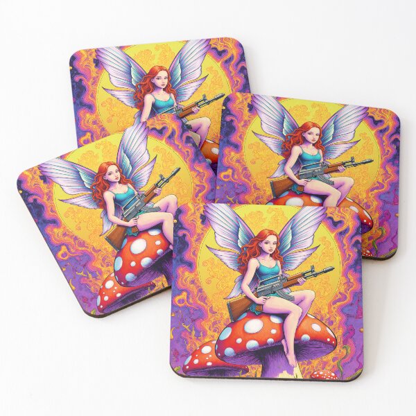 Item preview, Psychedelic Fairy With an Ak  designed and sold by MultiTrinkets.