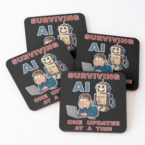 Item preview, Surviving AI One Update at a Time T-shirt | Funny Programmer Computer Tech Humor | Robot Sarcastic Gift Idea designed and sold by Printiza_Land.