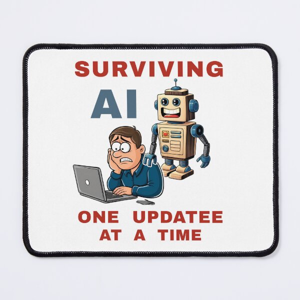 Item preview, Surviving AI One Update at a Time T-shirt | Funny Programmer Computer Tech Humor | Robot Sarcastic Gift Idea designed and sold by Printiza_Land.