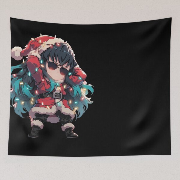 Item preview, Muichiro Tokito Christmas Demon Slayer Anime Santa Lights Chibi Calm Scene designed and sold by CarlosBender.