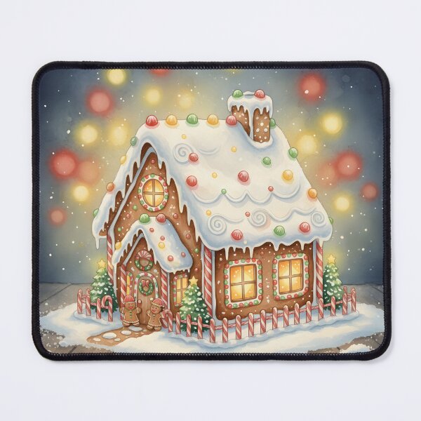 Item preview, Festive gingerbread house with colorful candy decorations designed and sold by homydesign.
