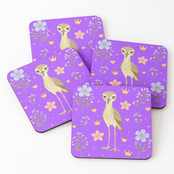 Item preview, Australian Stone-Curlew – Kawaii Floral Bird Art - Purple designed and sold by HIMEKARI.