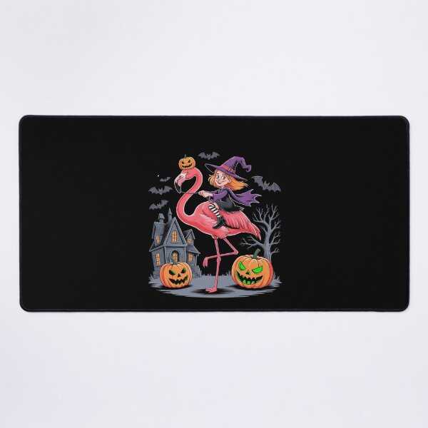 Item preview, Witch Riding Flamingo Halloween Horror Carved Pumpkins designed and sold by genkihikki.