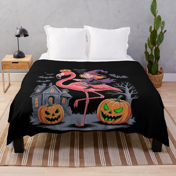 Item preview, Witch Riding Flamingo Halloween Horror Carved Pumpkins designed and sold by genkihikki.