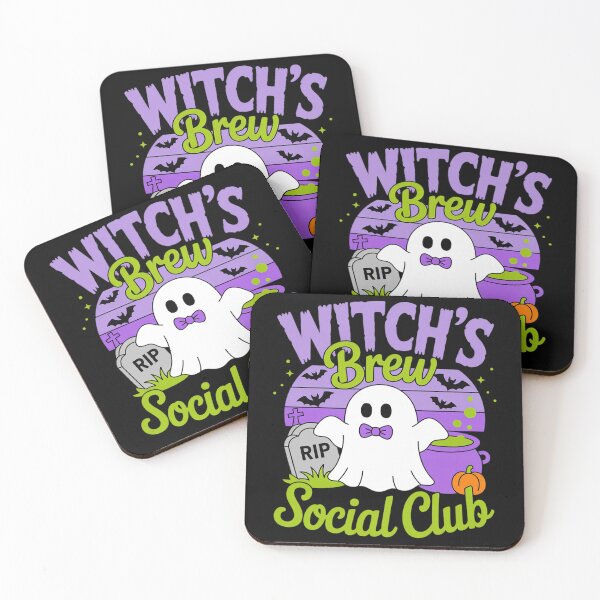 Item preview, Witch’s Brew Social Club Funny Halloween Little Ghost Drink designed and sold by genkihikki.