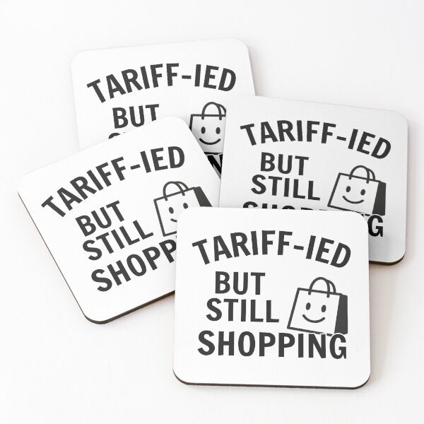 Item preview, TARIFF-IED But Still Shopping Pin | Funny Economic Pun Design | Sarcastic Shopper Humor Gift designed and sold by Printiza_Land.