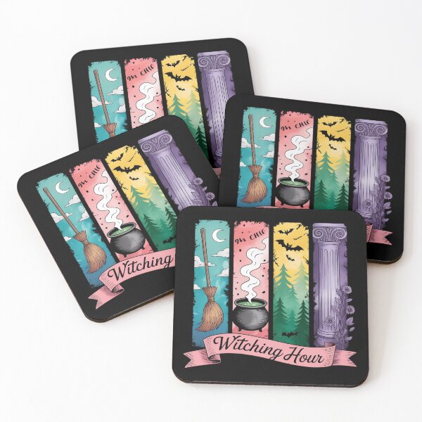 Item preview, Witching Hour Broom Cauldron Moon Halloween Brushstroke designed and sold by genkihikki.