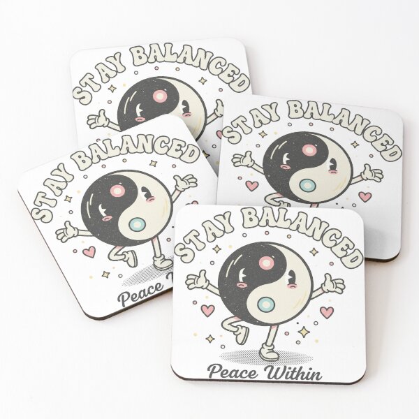Item preview, Stay Balanced – Retro Yin-Yang Character Positive Art designed and sold by DIRTYSKETCHH.