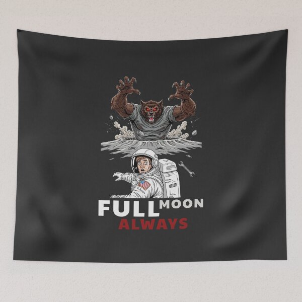 Item preview, Astronaut Werewolf Full Moon Always Space Horror Comic designed and sold by KiwiRider.