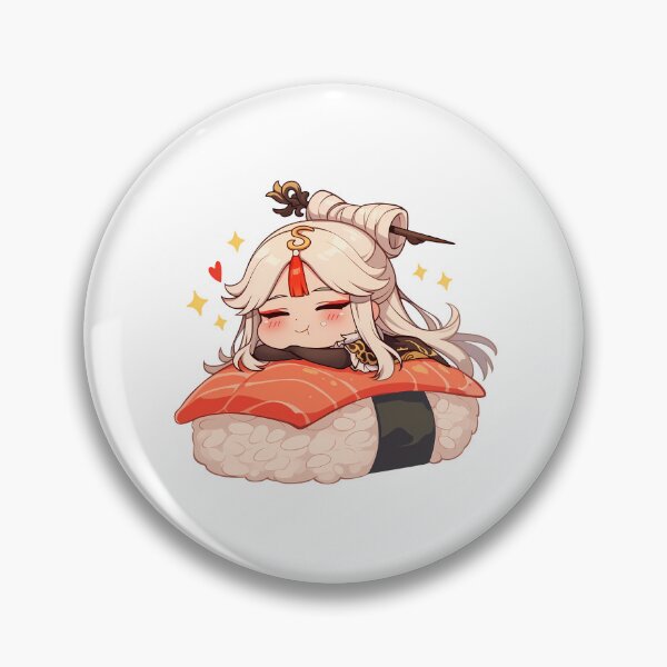 Item preview, Ningguang Kawaii Chibi Sushi Smile From Genshin Impact Game designed and sold by CarlosBender.