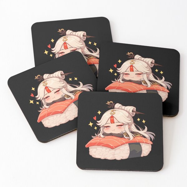 Item preview, Ningguang Kawaii Chibi Sushi Smile From Genshin Impact Game designed and sold by CarlosBender.
