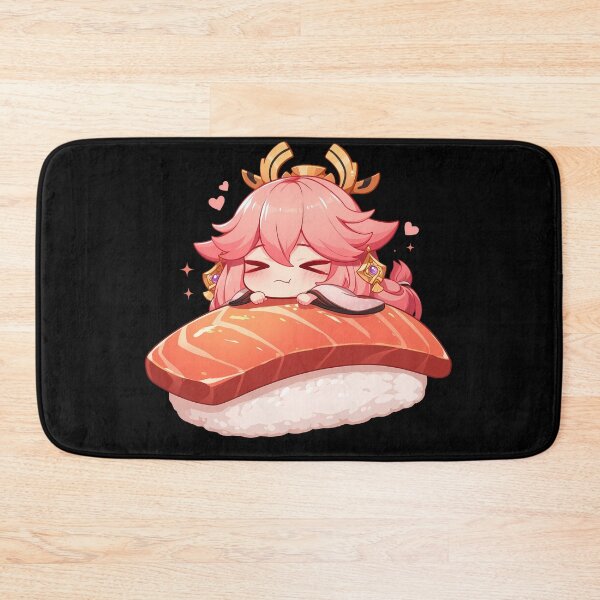 Item preview, Yae Miko Kawaii Chibi Sushi Love From Genshin Impact Game designed and sold by CarlosBender.