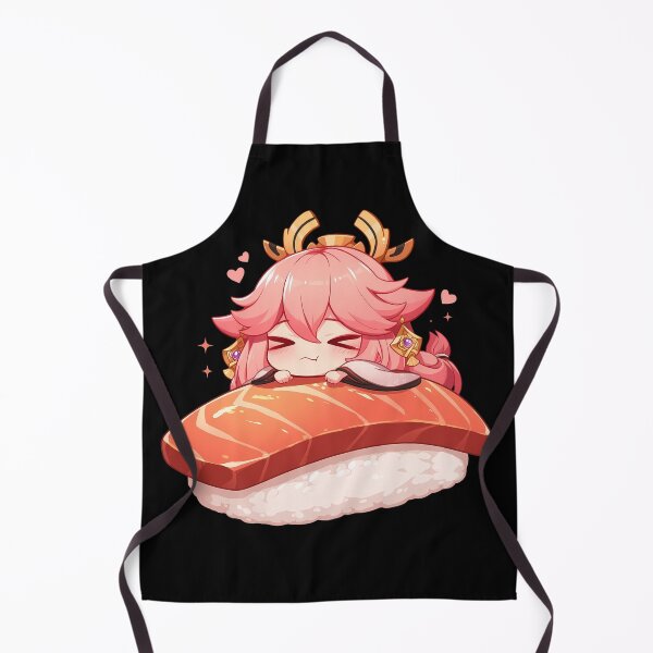 Item preview, Yae Miko Kawaii Chibi Sushi Love From Genshin Impact Game designed and sold by CarlosBender.