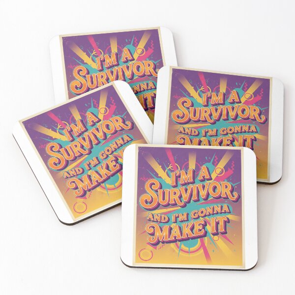 Item preview, I'm a Survivor and I'm Gonna Make It - Retro Vintage Motivation Poster Art designed and sold by sing-it-out.