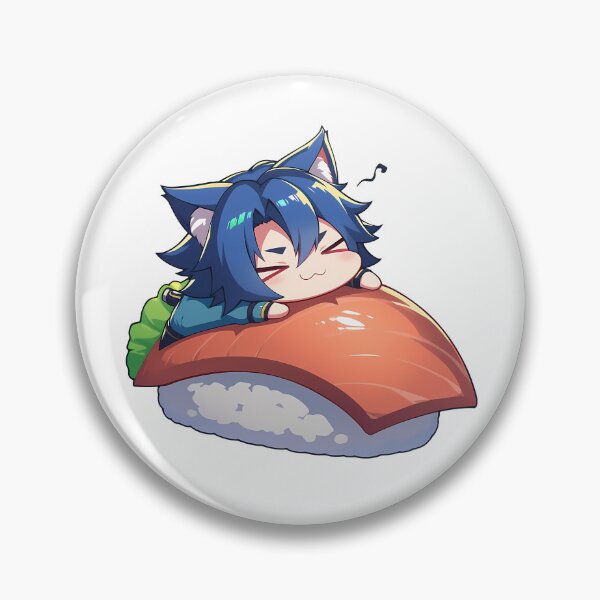Item preview, Jin Kisaragi Blazblue Game Chibi Sushi Kawaii Blue Hair Anime designed and sold by CarlosBender.