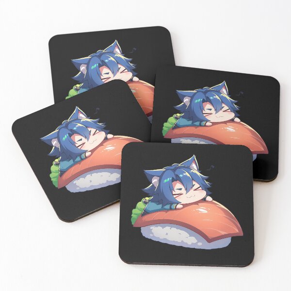 Item preview, Jin Kisaragi Blazblue Game Chibi Sushi Kawaii Blue Hair Anime designed and sold by CarlosBender.