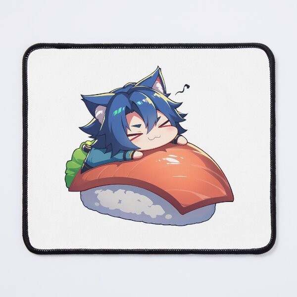 Item preview, Jin Kisaragi Blazblue Game Chibi Sushi Kawaii Blue Hair Anime designed and sold by CarlosBender.