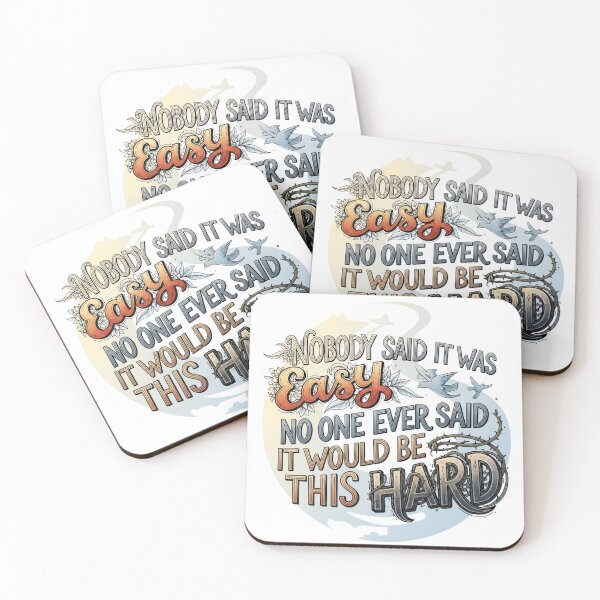 Item preview, Nobody Said It Was Easy | Inspirational Quote Design with Vintage Typography and Flowers designed and sold by sing-it-out.