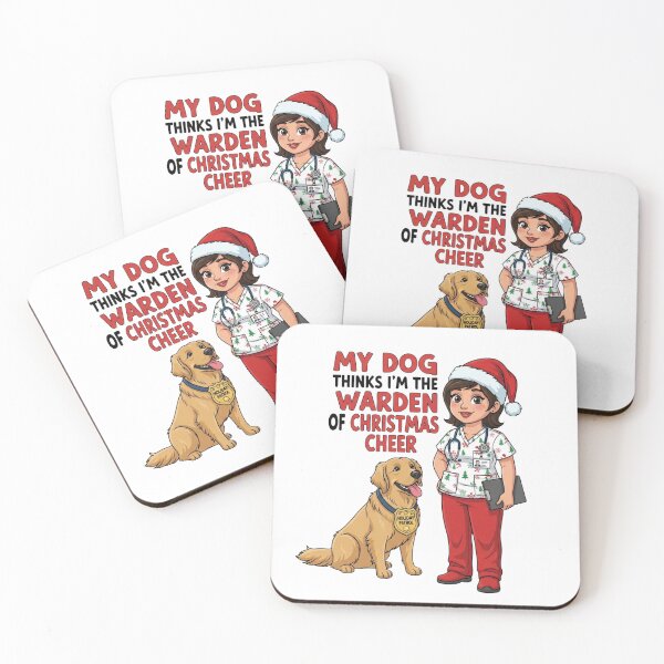 Item preview, My Dog Thinks I’m the Warden of Christmas Cheer – Funny Nurse Dog Parent Holiday designed and sold by CuteDesignables.