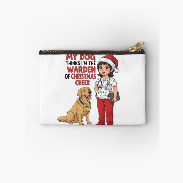 Item preview, My Dog Thinks I’m the Warden of Christmas Cheer – Funny Nurse Dog Parent Holiday designed and sold by CuteDesignables.