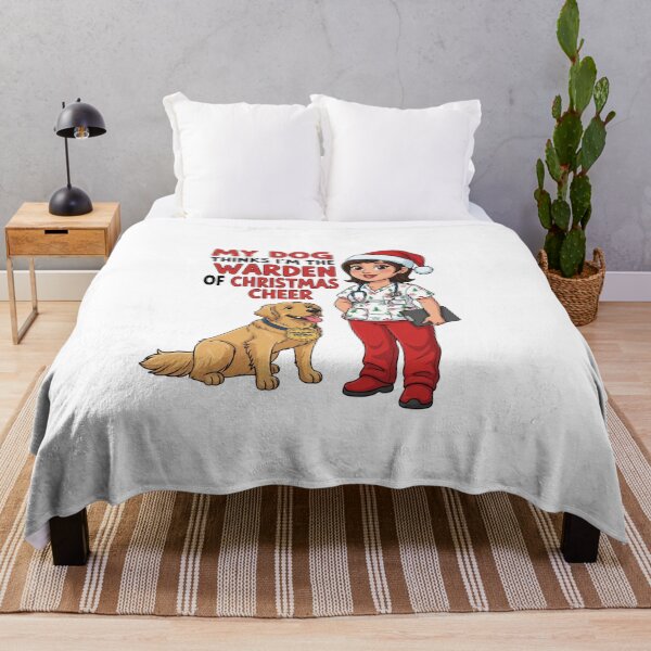 Item preview, My Dog Thinks I’m the Warden of Christmas Cheer – Funny Nurse Dog Parent Holiday designed and sold by CuteDesignables.