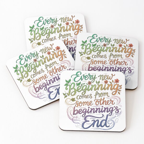 Item preview, Inspirational Quote Art: New Beginning Gradient Floral Lettering designed and sold by sing-it-out.