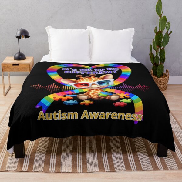 Item preview, It's OK to be Different Autism Awareness Shirt | Cute Giraffe Puzzle Piece Rainbow Design | Neurodiversity Support Gift designed and sold by Printiza_Land.