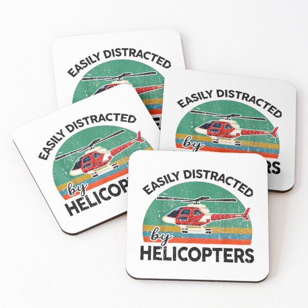 Item preview, Funny Easily Distracted By Helicopters Pilot Aviation Lover designed and sold by MerchDeviant.