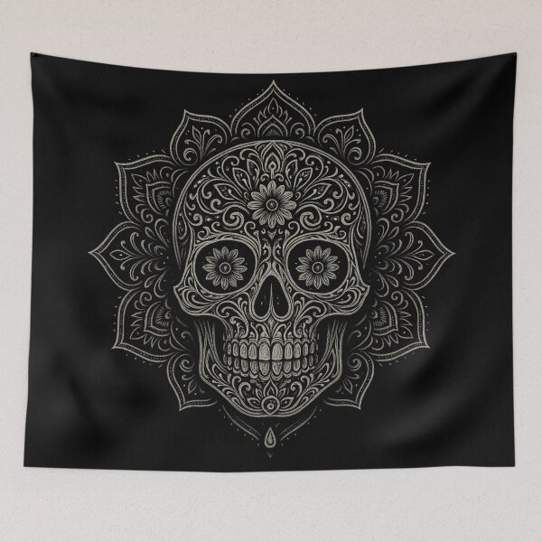 Item preview, Ornate Gothic Skull Mandala – Dark Floral Baroque Skull designed and sold by Mouraludia.