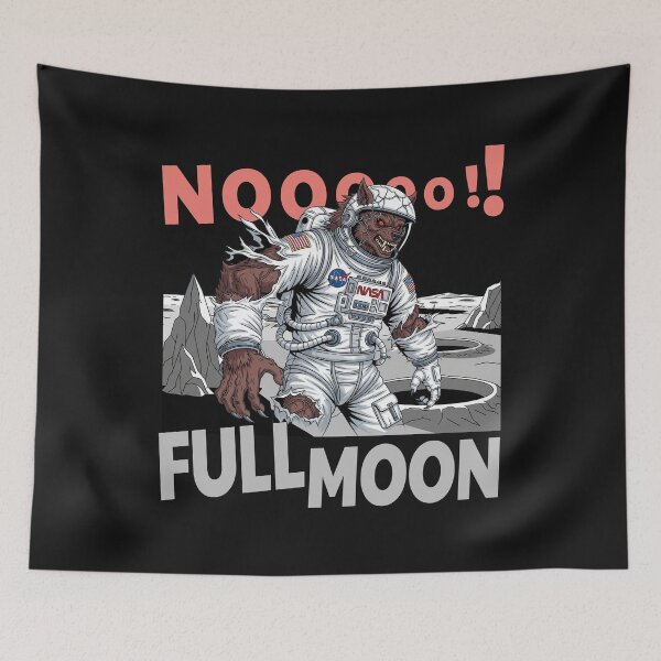 Item preview, Astronaut Werewolf Transformation NASA Full Moon Space Horror designed and sold by KiwiRider.
