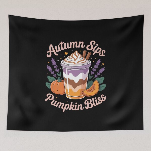 Item preview, Womens Lavender Pumpkin Latte Women Fall Spiced Floral Cozy Sip designed and sold by ProudForFunny.