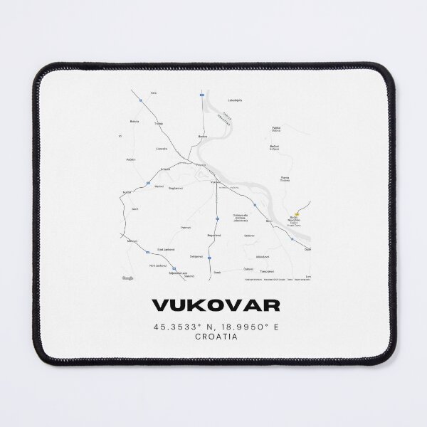 Item preview, Vukovar Croatia Map Illustration | Minimalist City Print | Modern Design designed and sold by RM-Journey.
