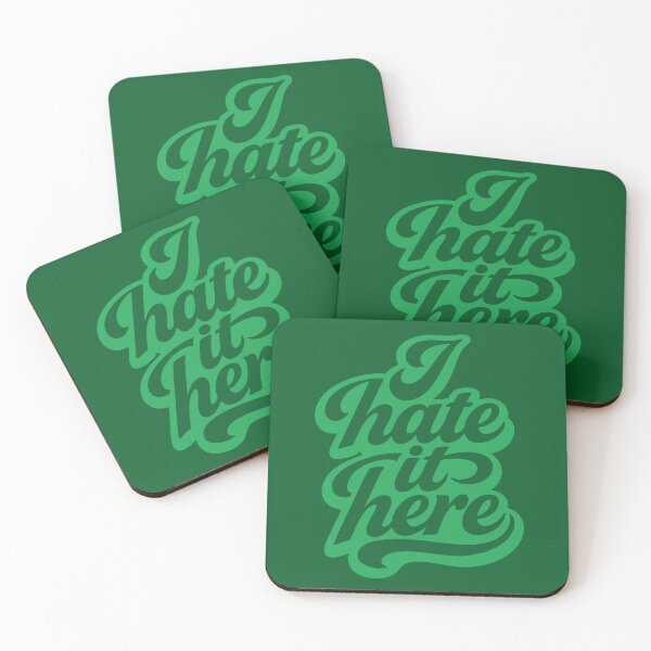 Item preview, I hate it here – Stacked Fluid Typography Statement designed and sold by CryptoAuntie.