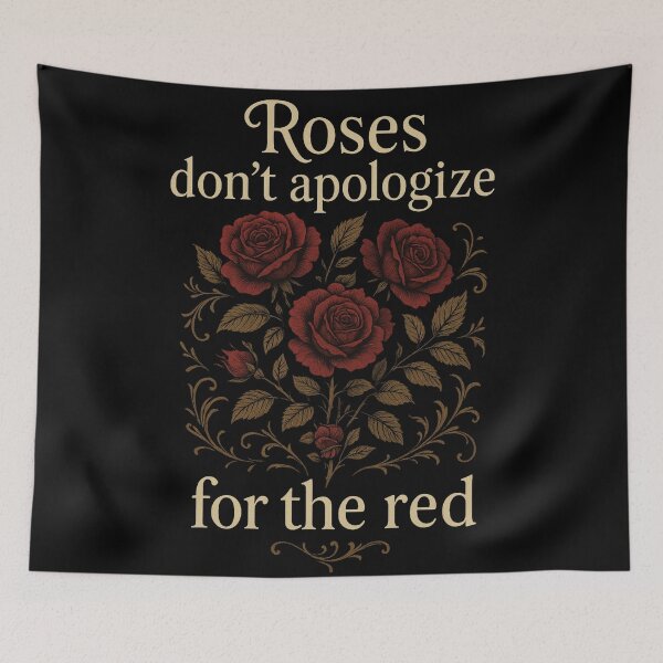 Item preview, Roses Don’t Apologize – Gothic Floral Empowerment Quote Art designed and sold by Mouraludia.