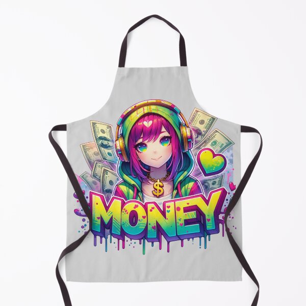 Item preview, Money Anime Girl Art – Colorful Cute Streetwear Illustration with Dollar Vibes designed and sold by TshirtMyMom.