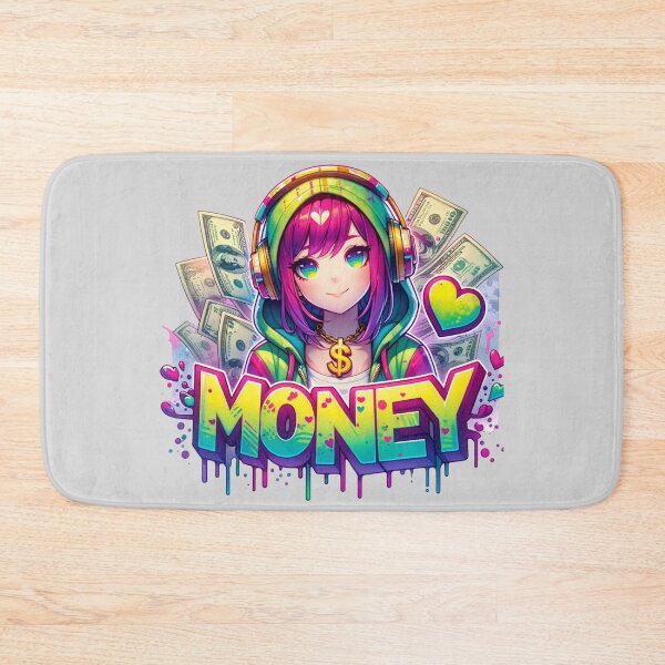 Item preview, Money Anime Girl Art – Colorful Cute Streetwear Illustration with Dollar Vibes designed and sold by TshirtMyMom.