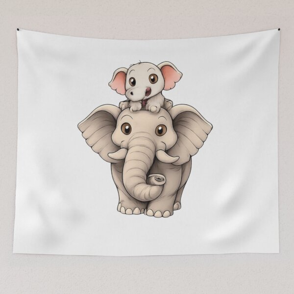 Item preview, Elephants Mother and Child designed and sold by DomGDesign.
