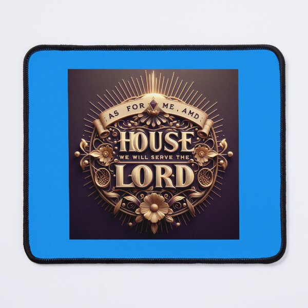 Item preview, As for Me and My House, We Will Serve the Lord – Powerful 3D Christian Faith Label, designed and sold by PaintMeWorld.