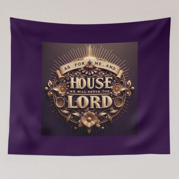 Item preview, As for Me and My House, We Will Serve the Lord – Powerful 3D Christian Faith Label, designed and sold by PaintMeWorld.