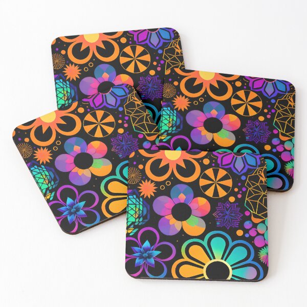 Item preview, Neon Floral Pattern with Vibrant Abstract Flowers designed and sold by NNAANN.